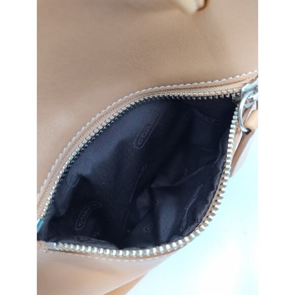 Coach Brown Tan Leather Drawstring Buckle Flap Closure Backpack - Vintage - Picture 14 of 16